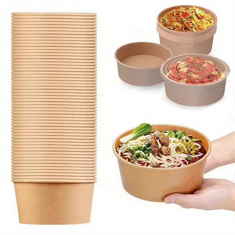 Meal Prep Plan - Tigelas redondas de papel kraft, lancheira