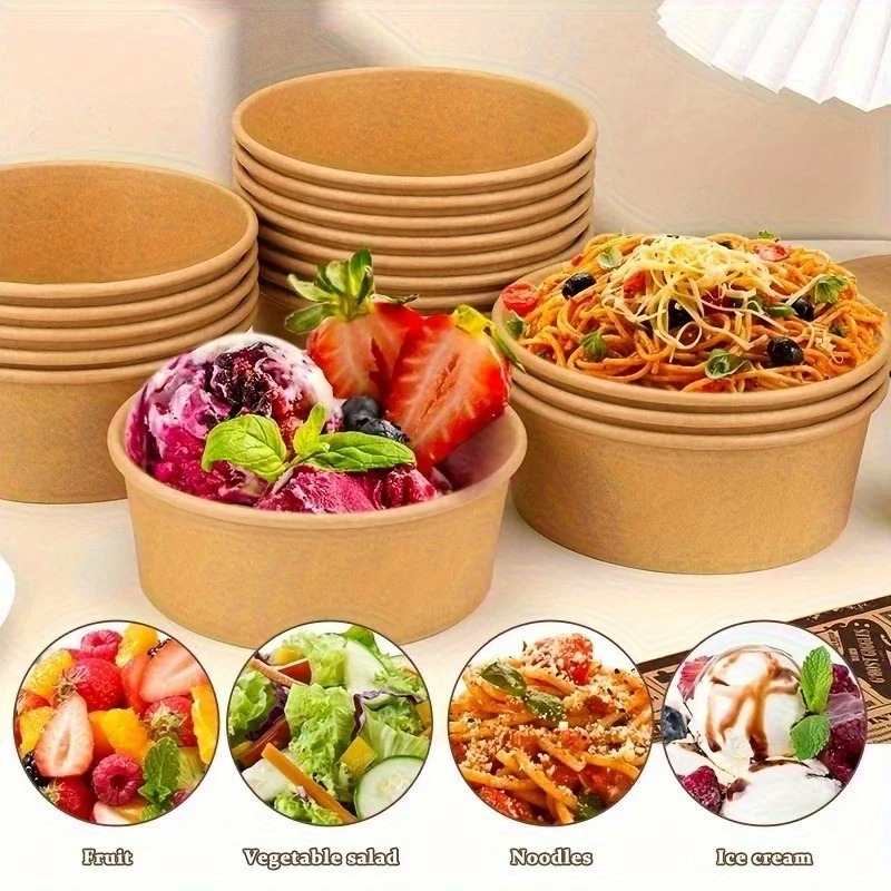 Tigelas redondas de papel kraf - Meal Prep Plan avaliação e preço